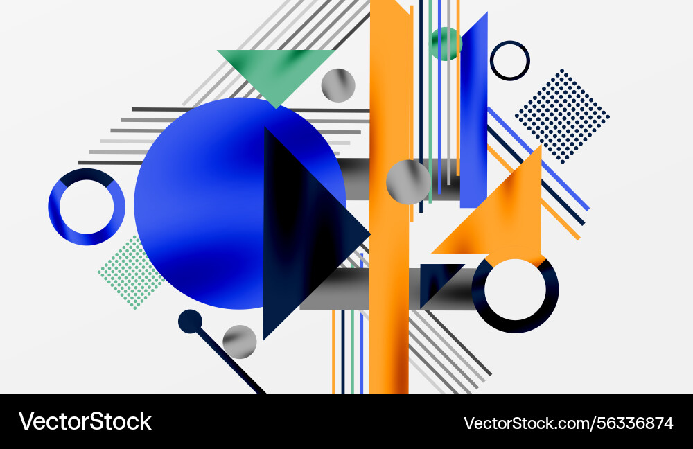 Abstract geometric composition overlapping shapes Vector Image