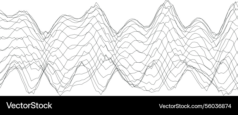 Abstract wavy line art with geometric patterns vector image