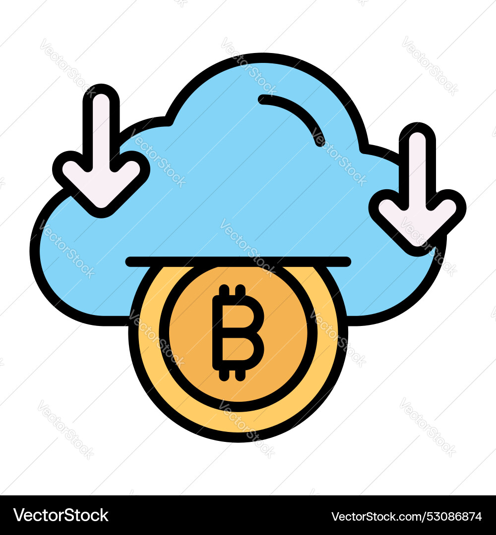 Bitcoin cloud mining design in modern style ready Vector Image
