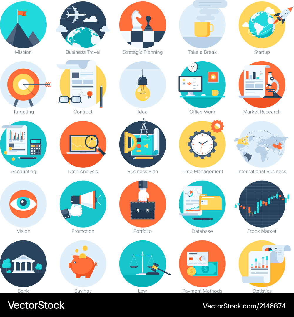 Business icons vector image