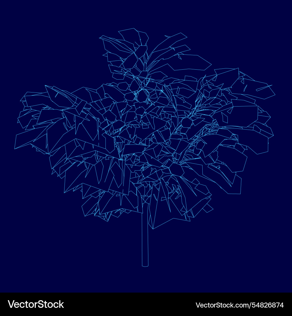 Contour tree on dark blue tech background Vector Image