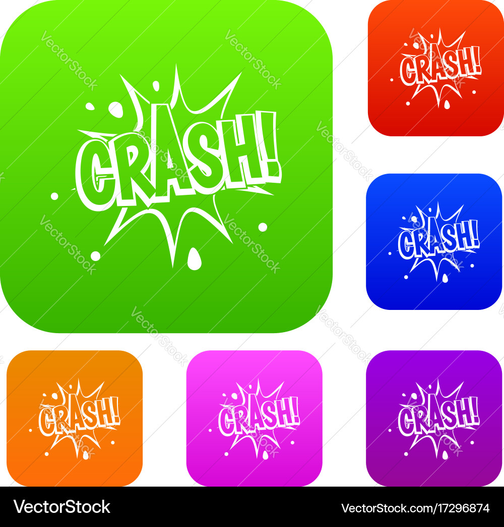 Crash explosion set color collection Vector Image