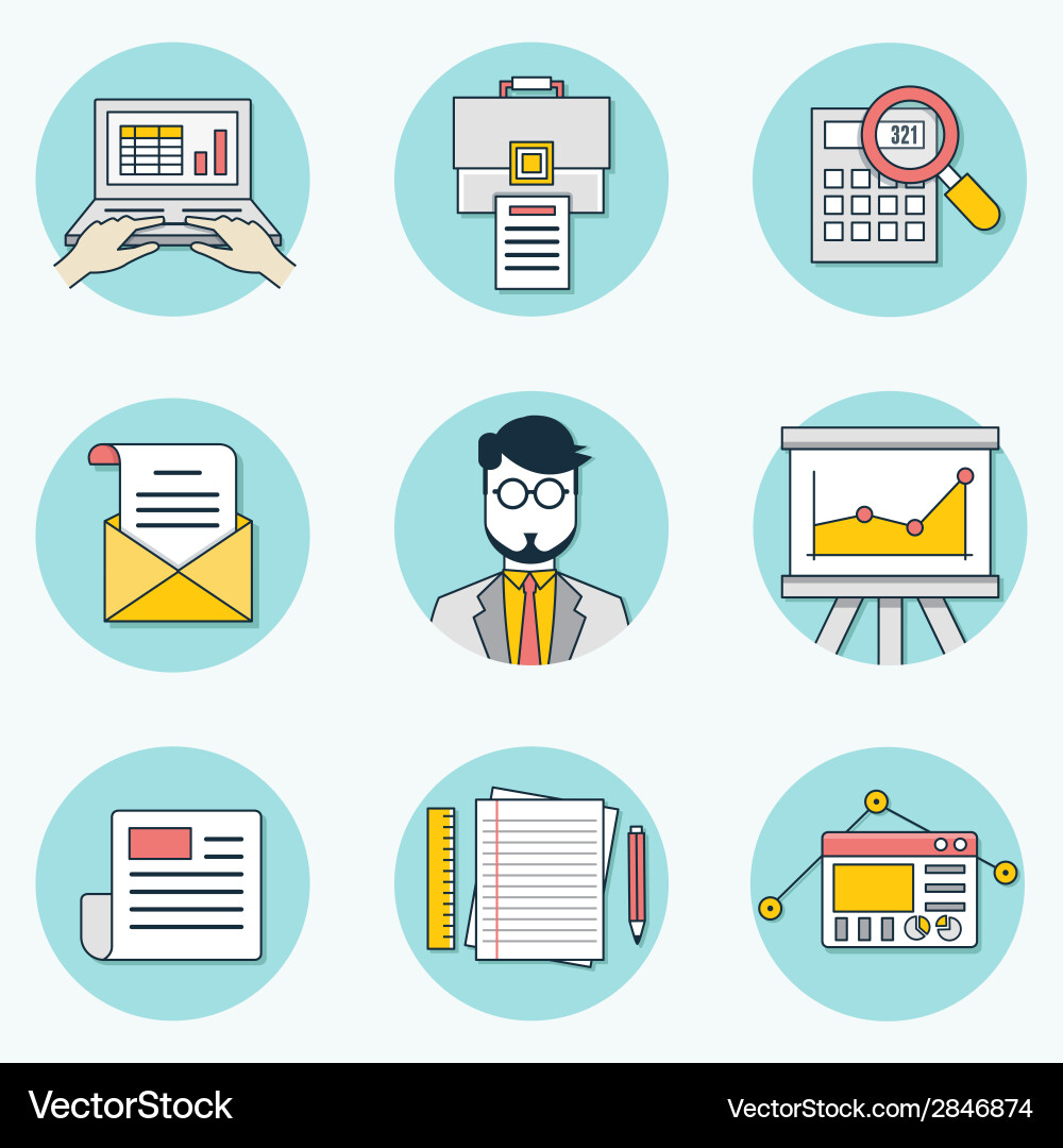 Data Analytics Icon Set vector image
