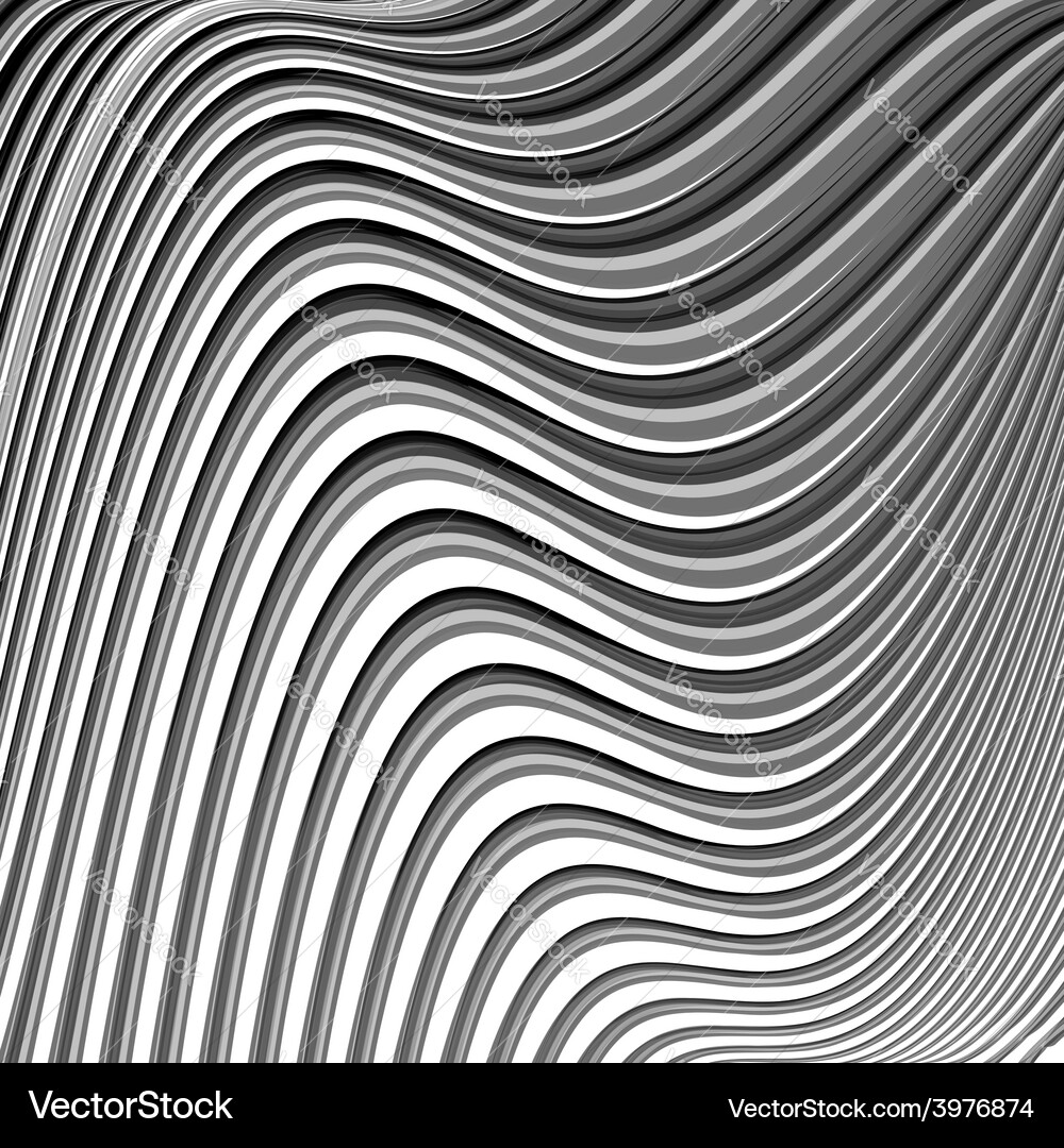 Design monochrome parallel waving lines background Vector Image