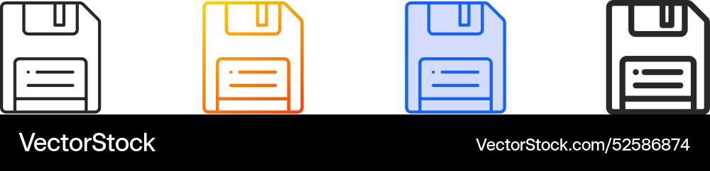 Floppy disk iconthin linear gradient blue stroke Floppy disk iconthin linear gradient blue stroke vector image