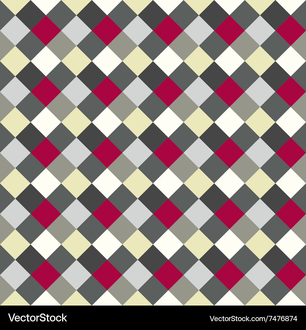 Seamless geometric checked pattern diagonal Vector Image