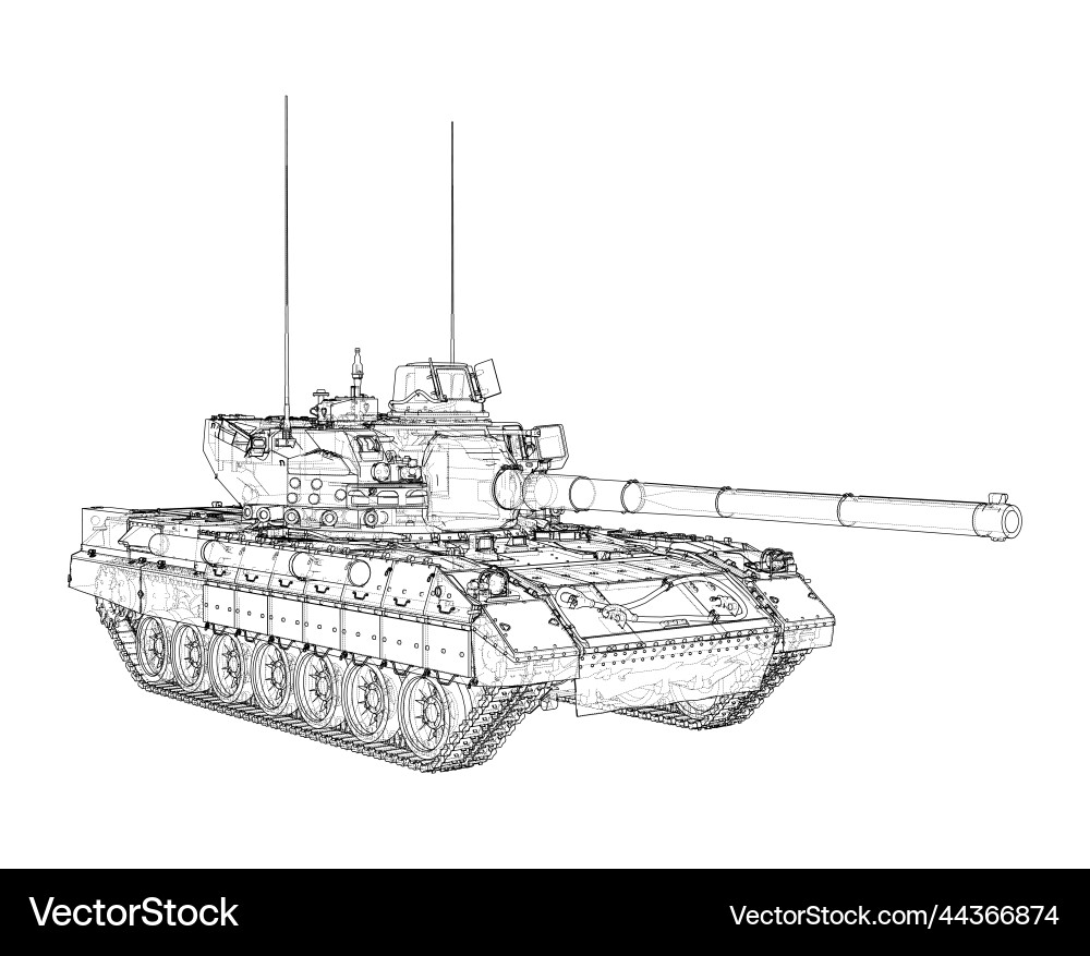 Tank rendering of 3d Tank rendering of 3d Vector Image