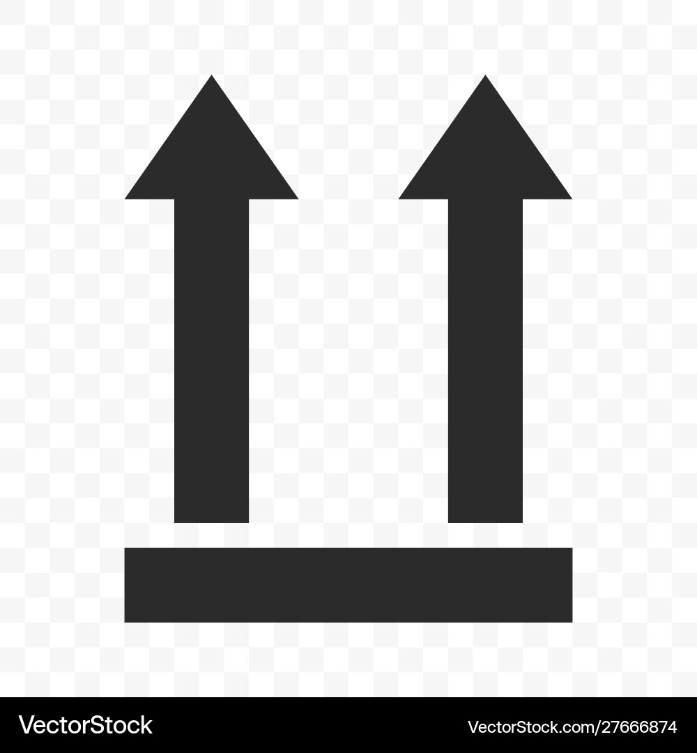 This side up fragile box arrow icon handle This side up fragile box arrow icon handle vector image
