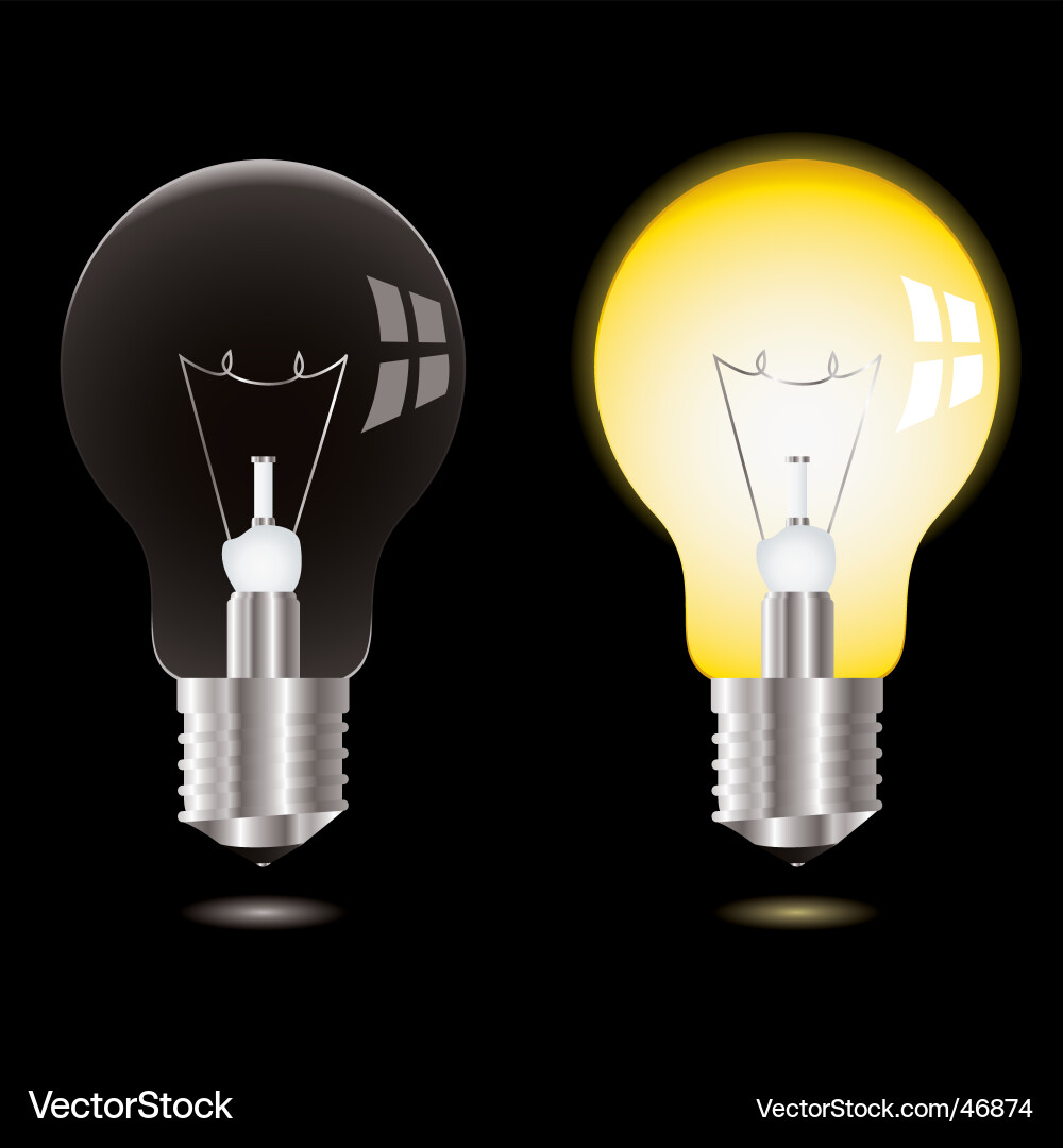 Two Light Bulbs - On and Off Vector Image