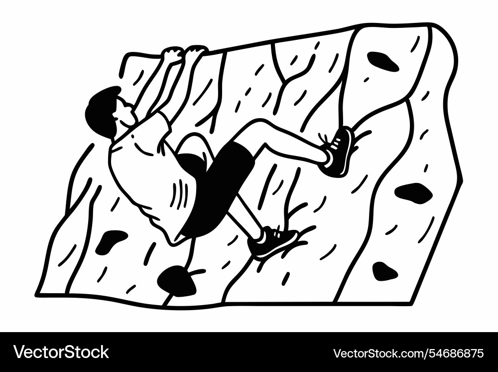 An image of bouldering with a white background b An image of bouldering with a white background b vector image