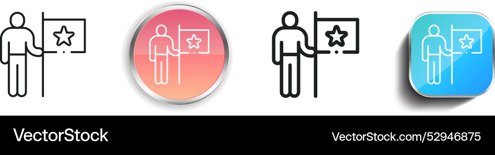 Confidence icon thin linear regular and button Confidence icon thin linear regular and button Vector Image