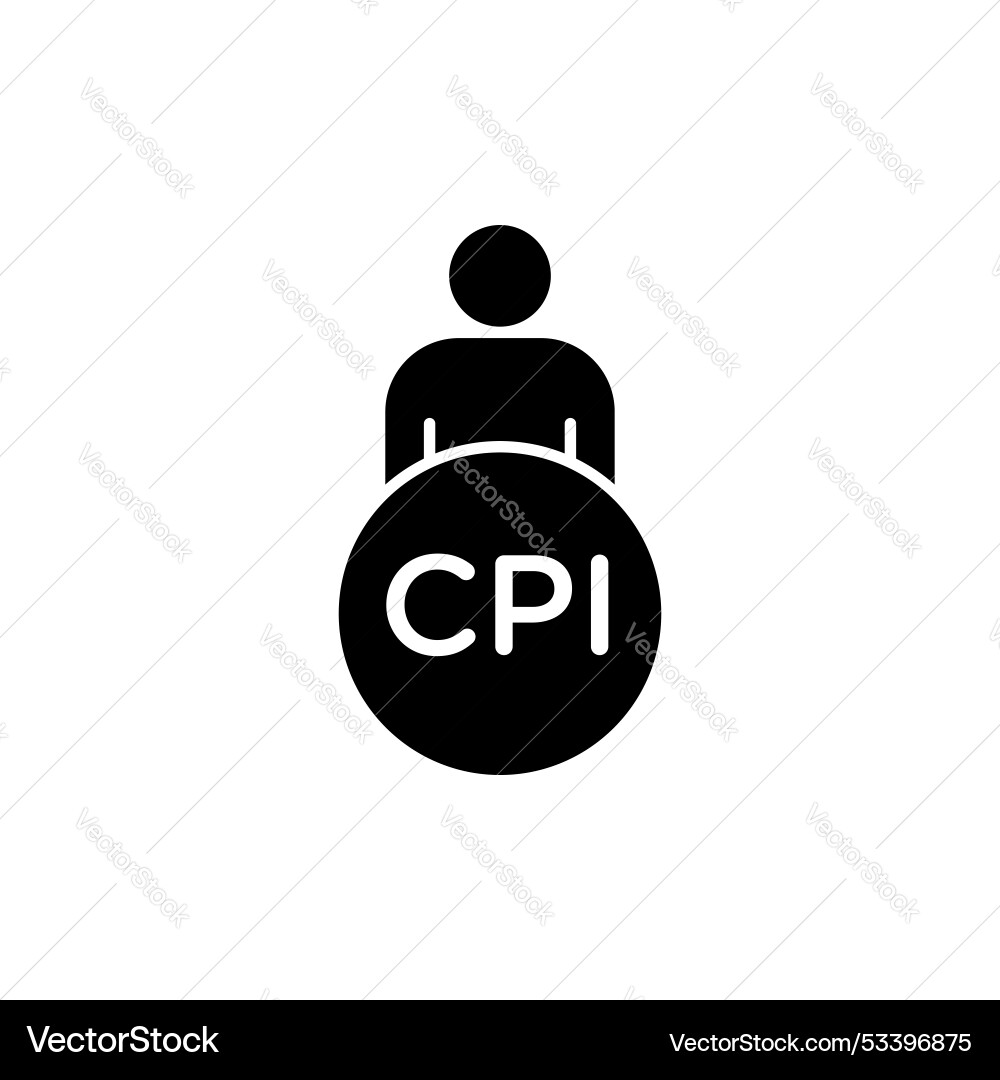 Consumer prices index line icon isolated on white Vector Image