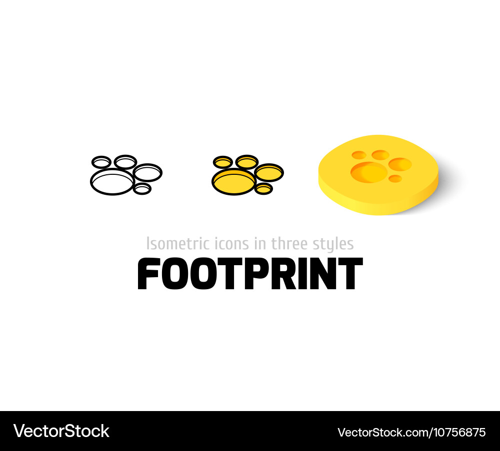 Footprint icon in different style vector image