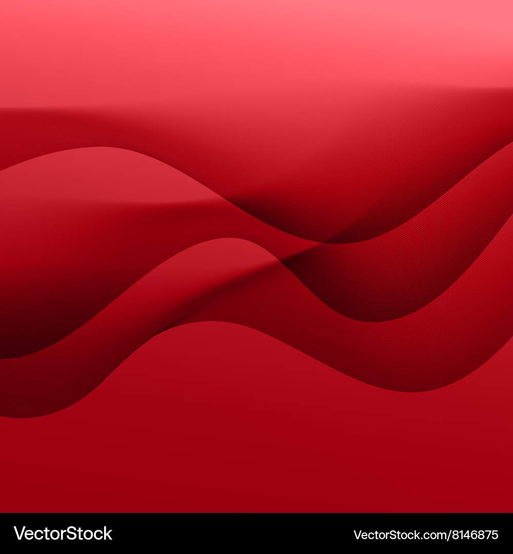 Red Abstract Background with Curves vector image