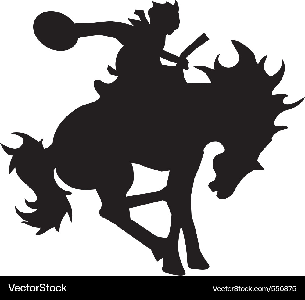 Rodeo Silhouette - Cowboy Ride vector image