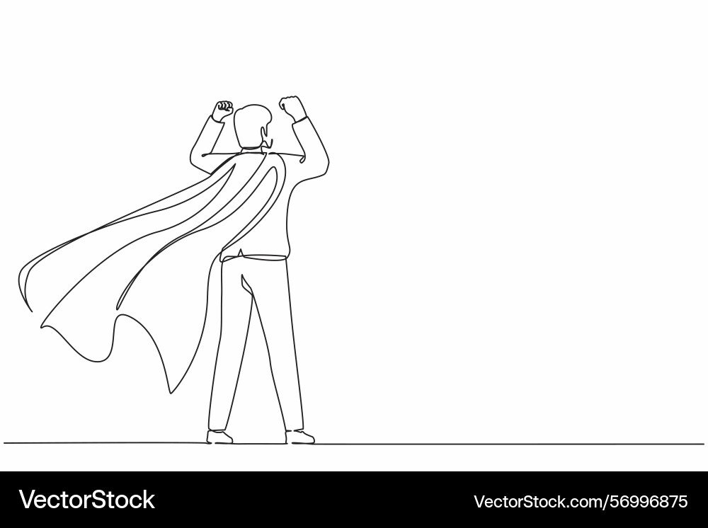 Single continuous line drawing back view super Vector Image