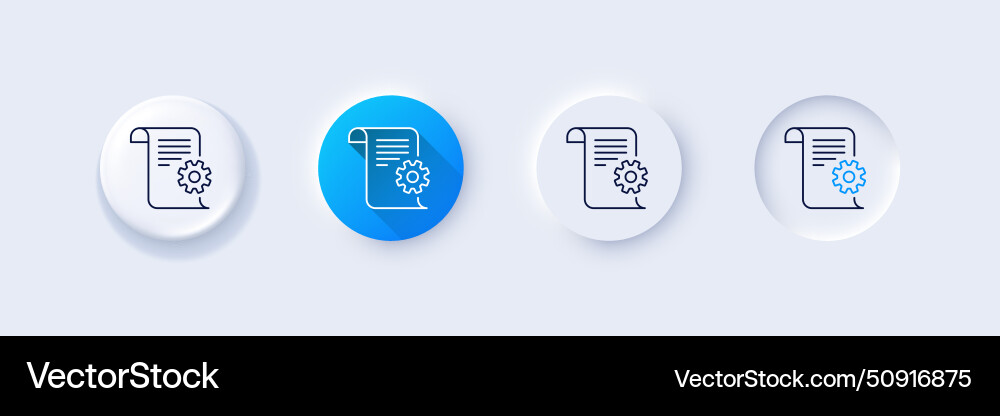 Technical documentation line icon instruction vector image