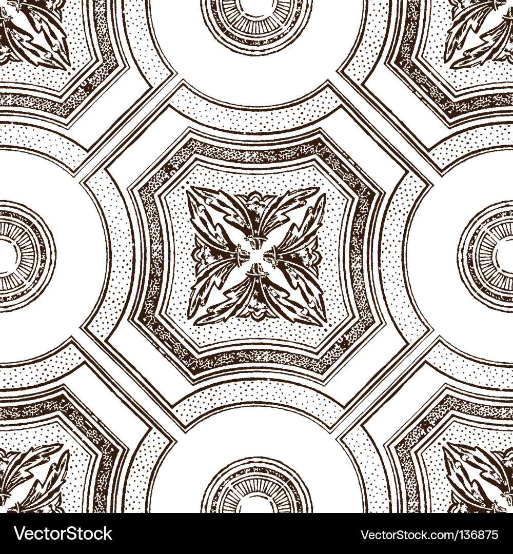 Vintage Ceiling Tile Pattern Vector Image