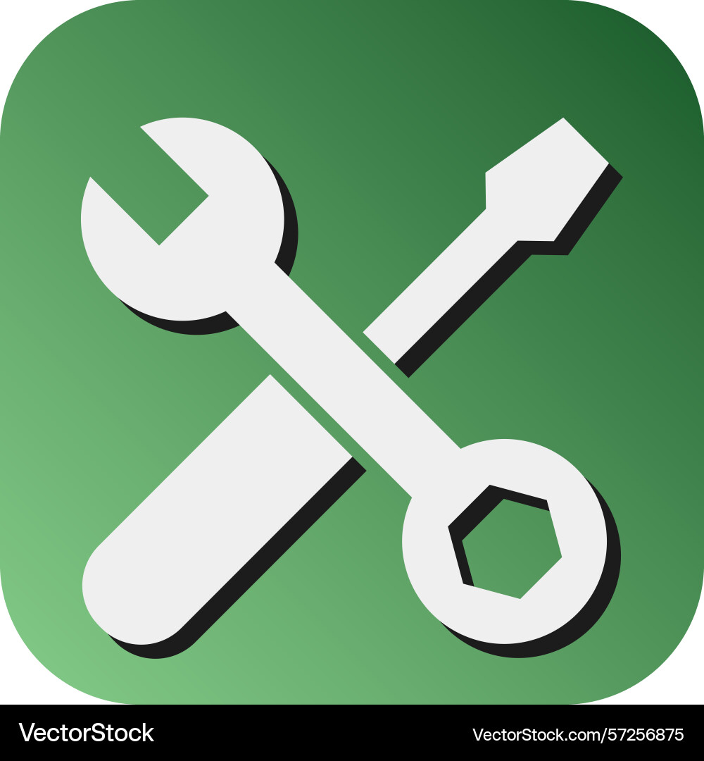 Wrench glyph gradient background icon Vector Image