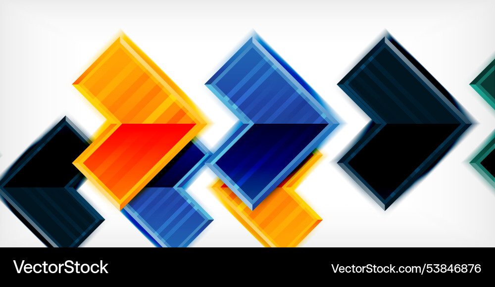 Arrow symbols created with 3d effects and line vector image