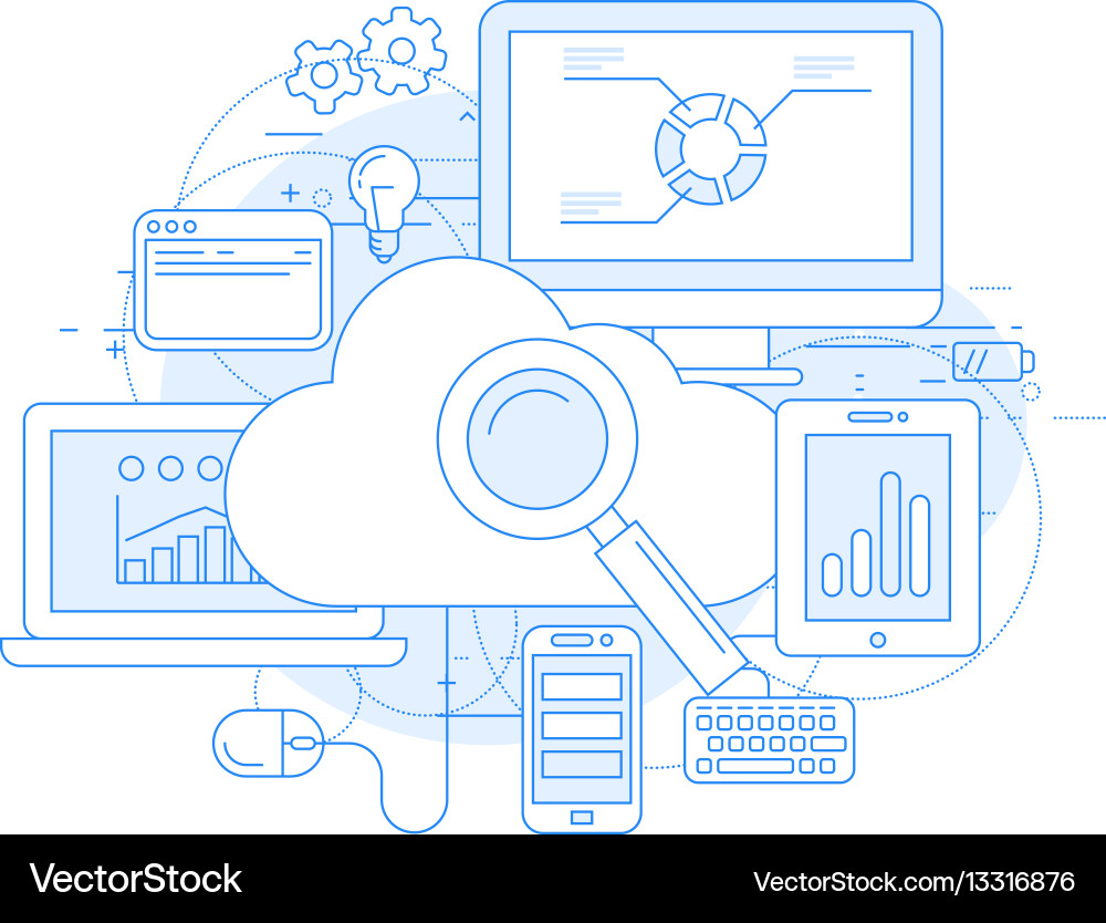 Cloud Technology & Data Networks vector image
