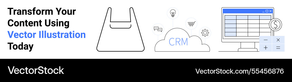 Digital tools for crm data management Vector Image