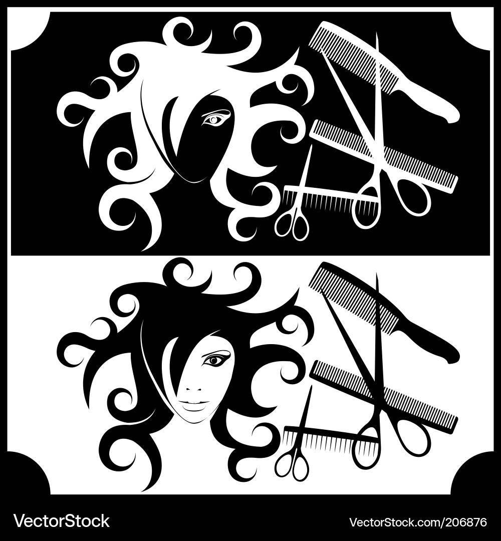 Friseur &amp Beauty Vektorbild