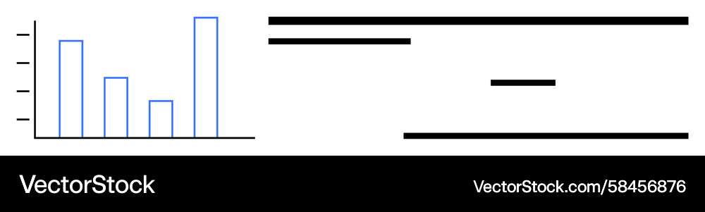 Minimalist Bar Chart with Lines Vector Image