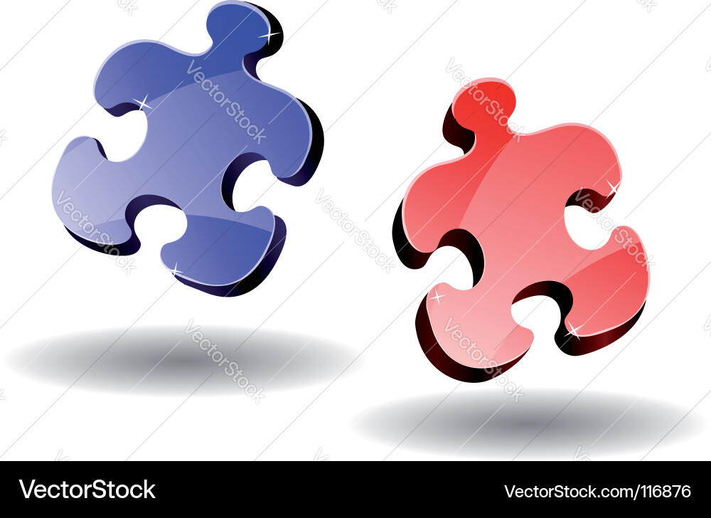 Puzzle elements vector image