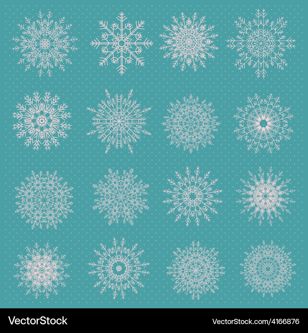 Snowflake set for winter design Vector Image