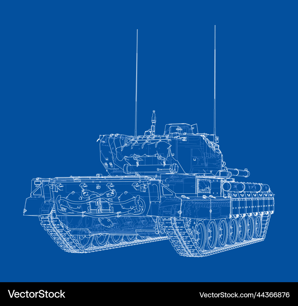 Tank rendering of 3d Tank rendering of 3d Vector Image