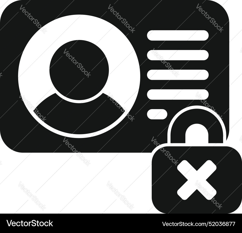 Access denied with padlock icon showing user Access denied with padlock icon showing user Vector Image