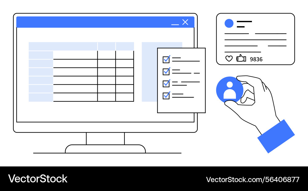 Data management and user profile selection Data management and user profile selection vector image