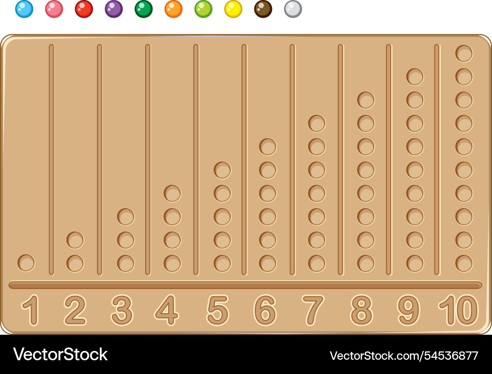 Educational tool for counting and number vector image