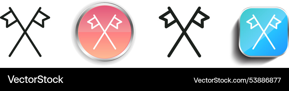 Flagge Symbol dünn linear regelmäßig und Knopf Stil Flagge Symbol dünn linear regelmäßig und Knopf Stil Vektorbild