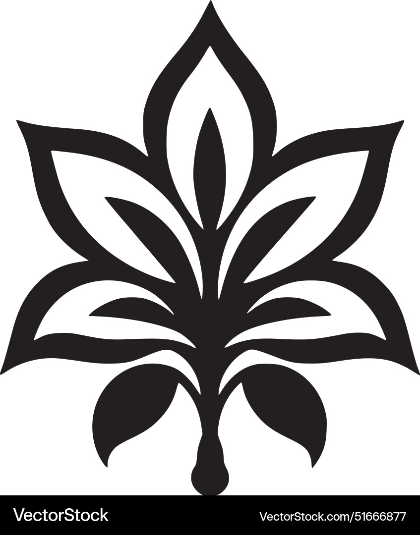 Flower - black and white Royalty Free Vector Image