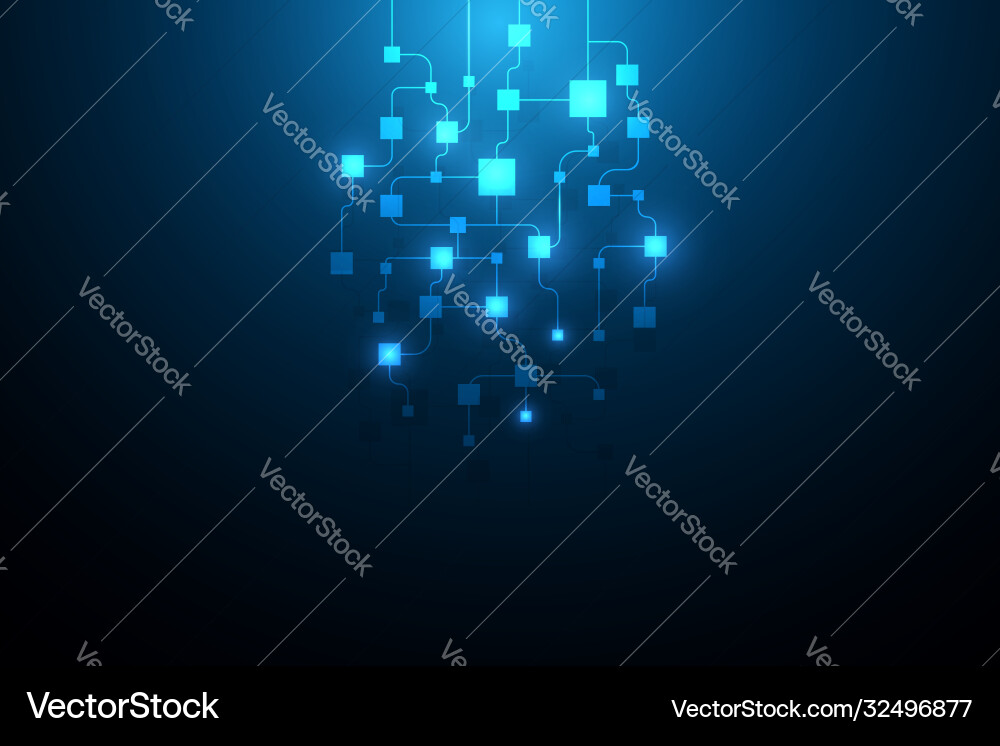 Futuristic Circuit Network Background Vector Image