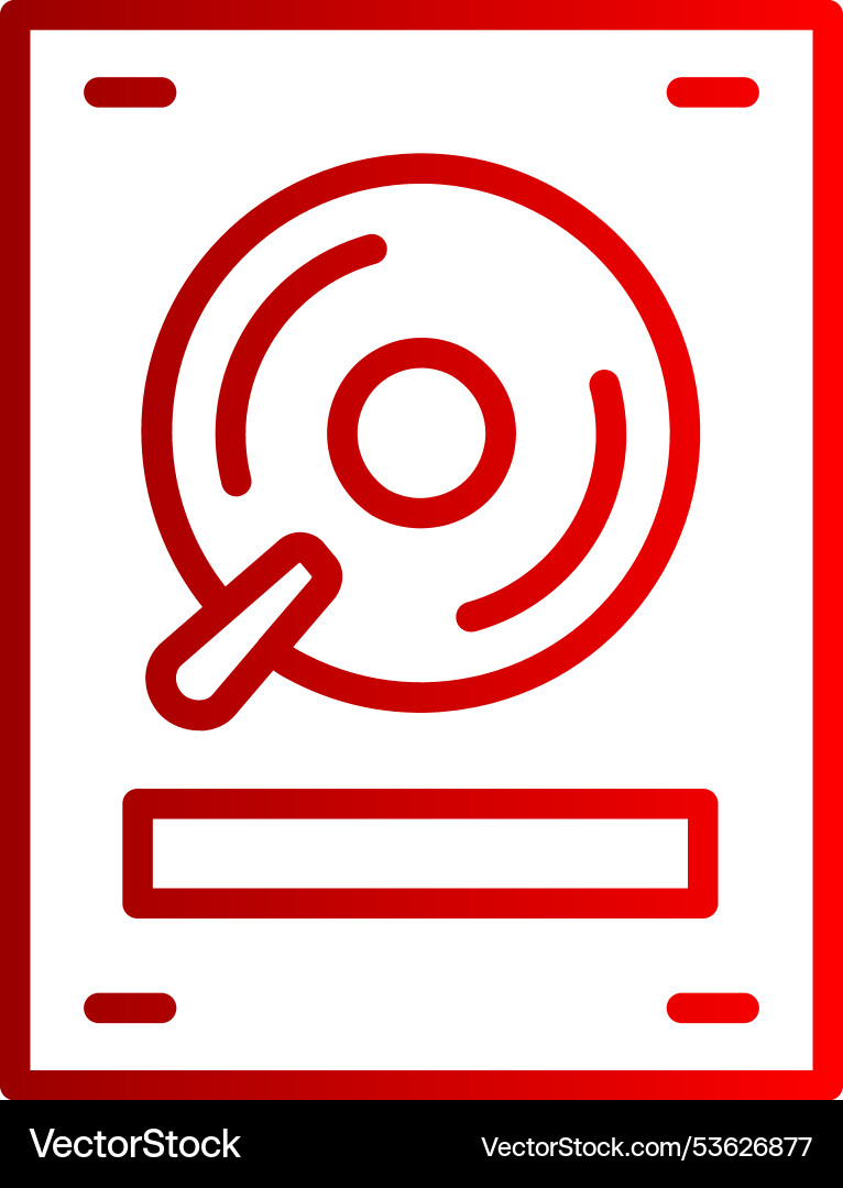 Hard disk line gradient icon Vector Image