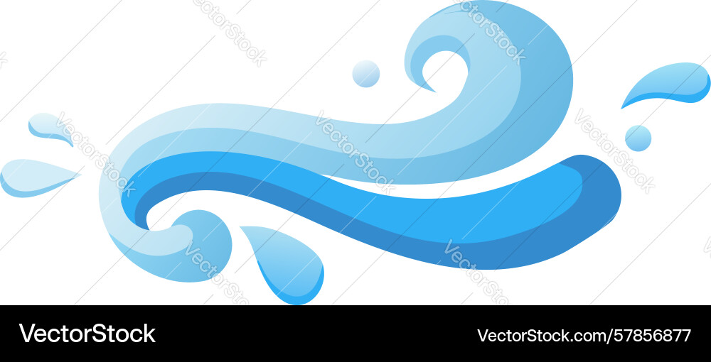 Powerful water wave curl design generative ai Vector Image