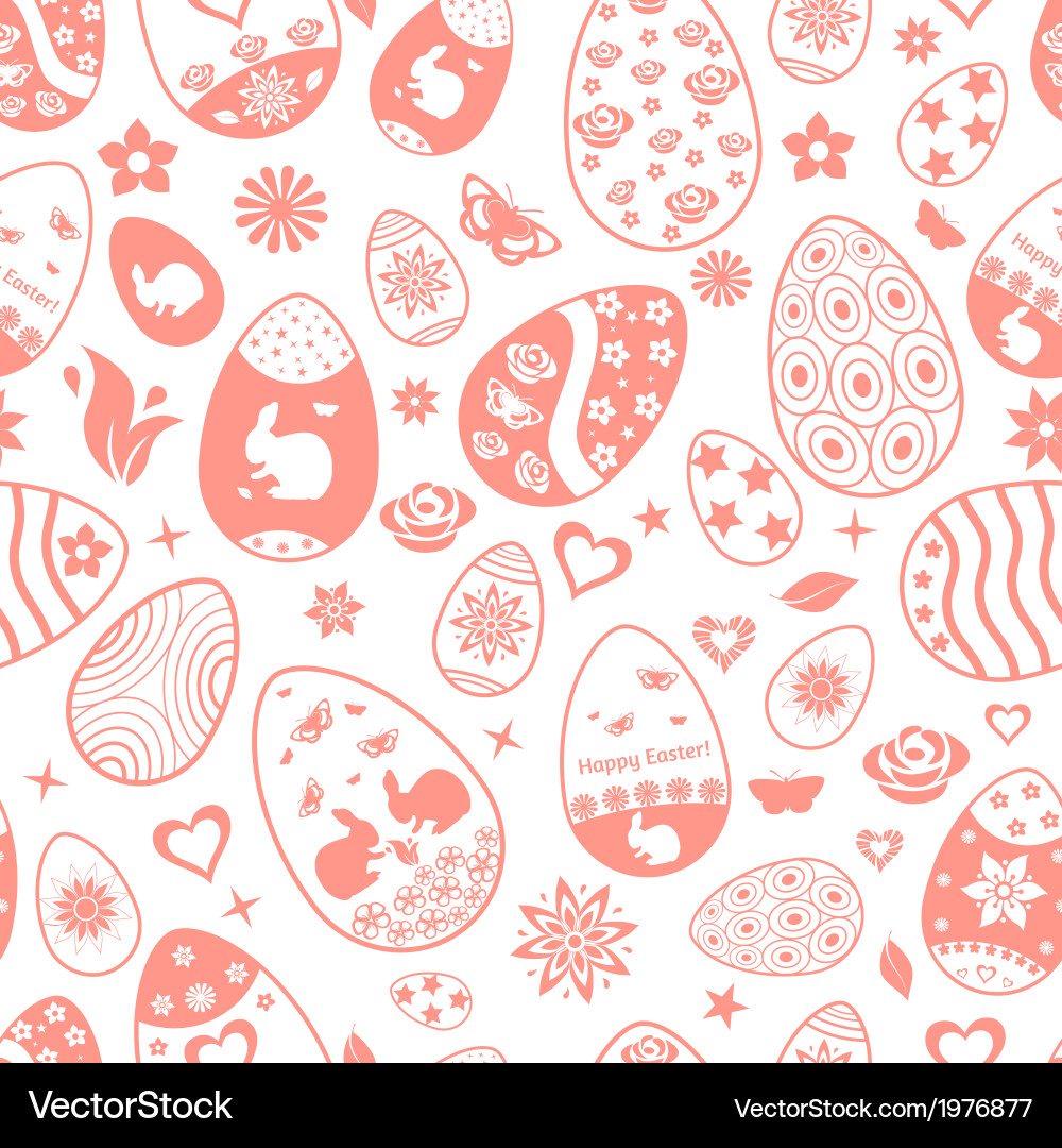 Red Easter Egg Seamless Pattern vector image