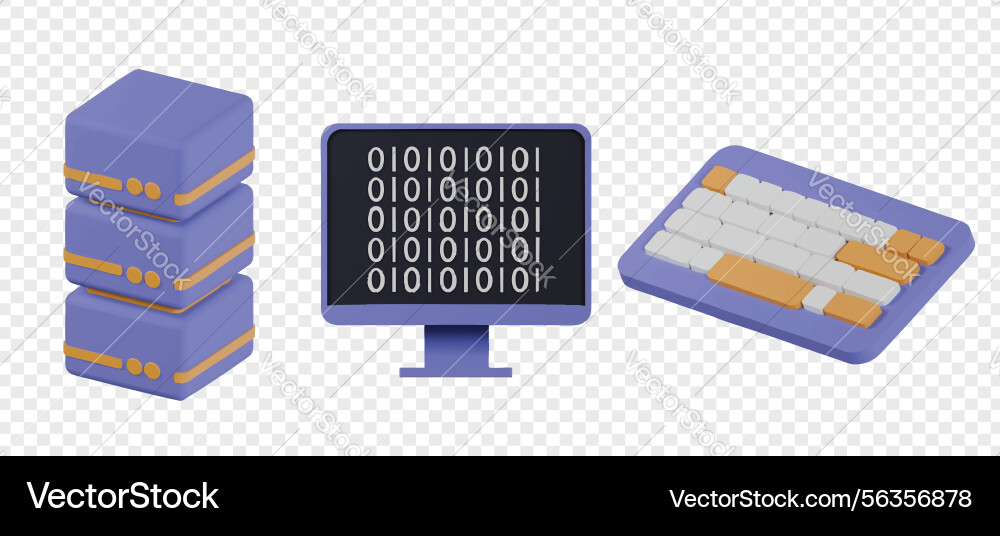 Coding and programming 3d icon render clipart Coding and programming 3d icon render clipart vector image
