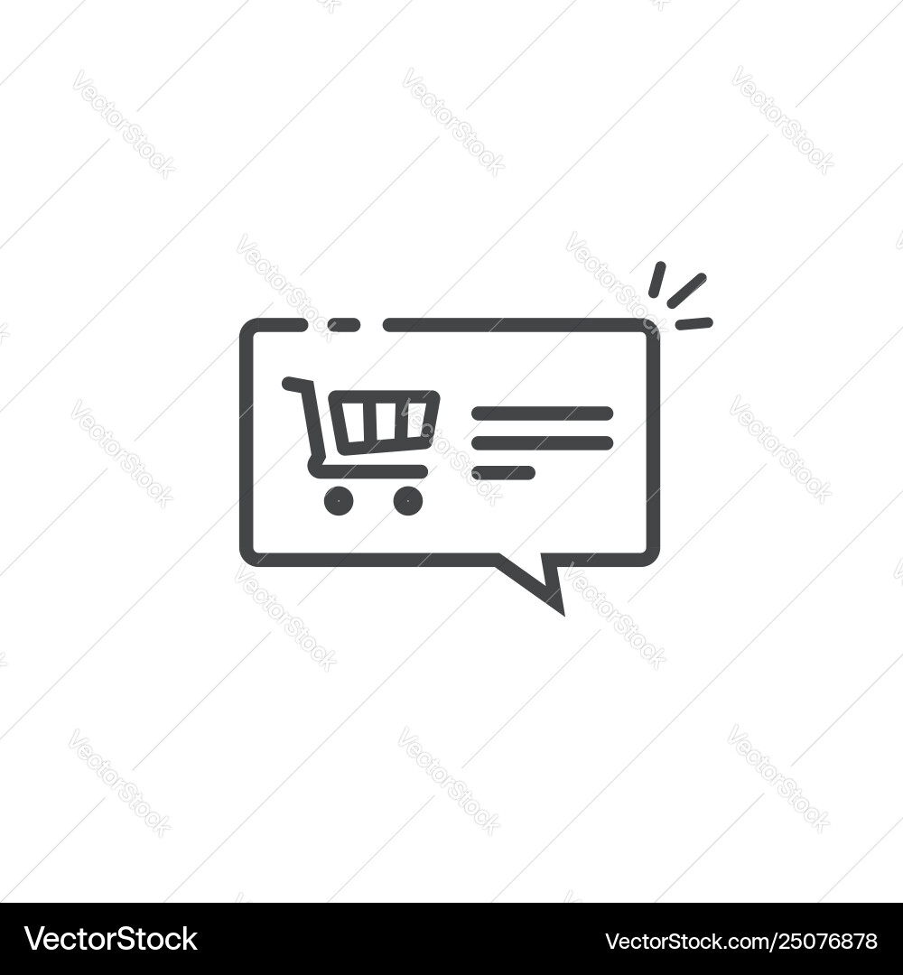 E-Commerce-Benachrichtigungskonzept Symbolzeile E-Commerce-Benachrichtigungskonzept Symbolzeile vektorbild