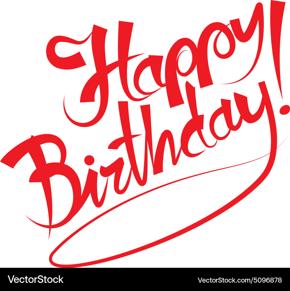 Elegant Birthday Card with Script Text vector image
