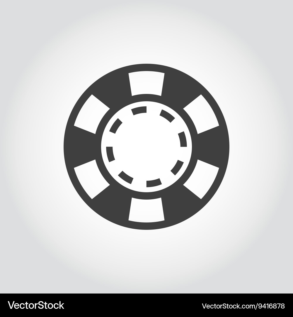 Grey Poker Chips Icon vektorbild