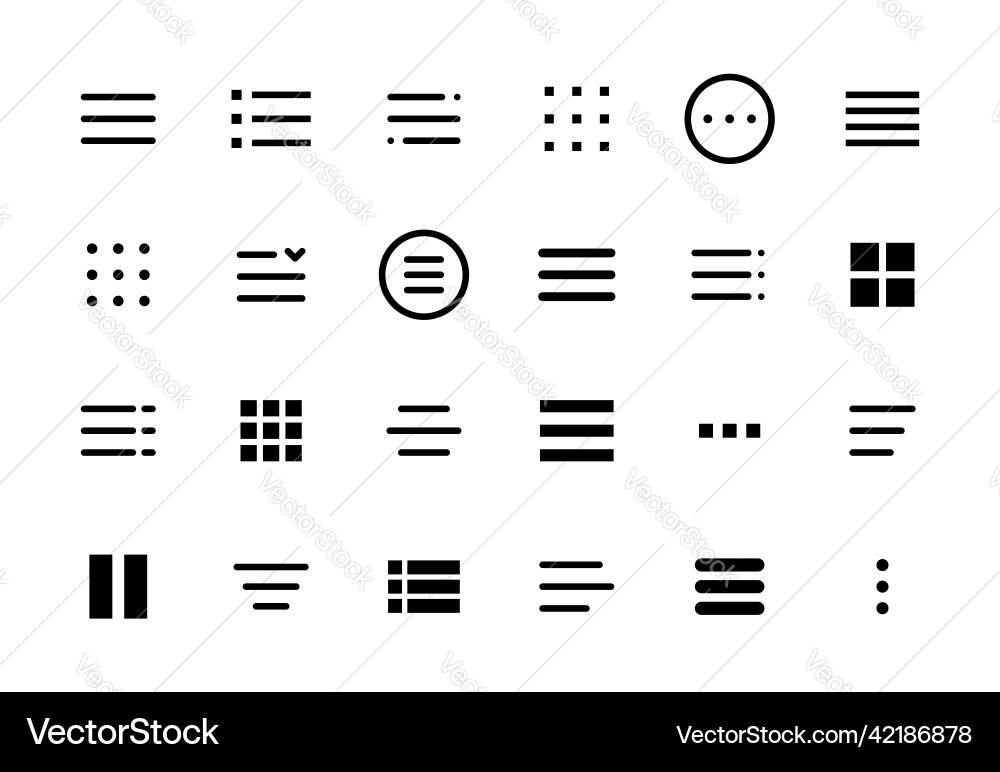 Hamburger Menu Icons - App UI vector image