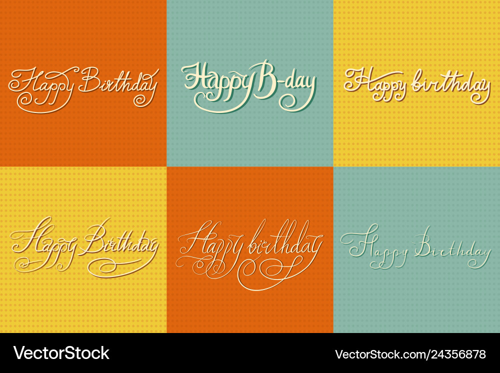 Happy birthday text hand drawn lettering vector image