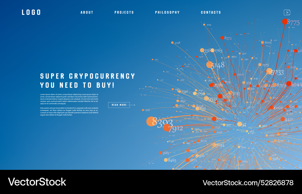 Landing page abstract design with big data Landing page abstract design with big data vector image