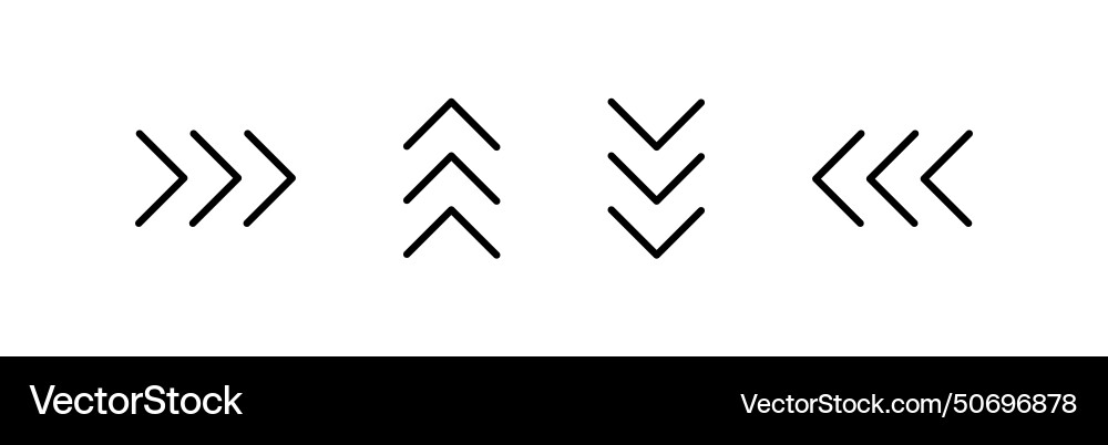 Swipe icon set arrow button symbol triangle Swipe icon set arrow button symbol triangle vector image