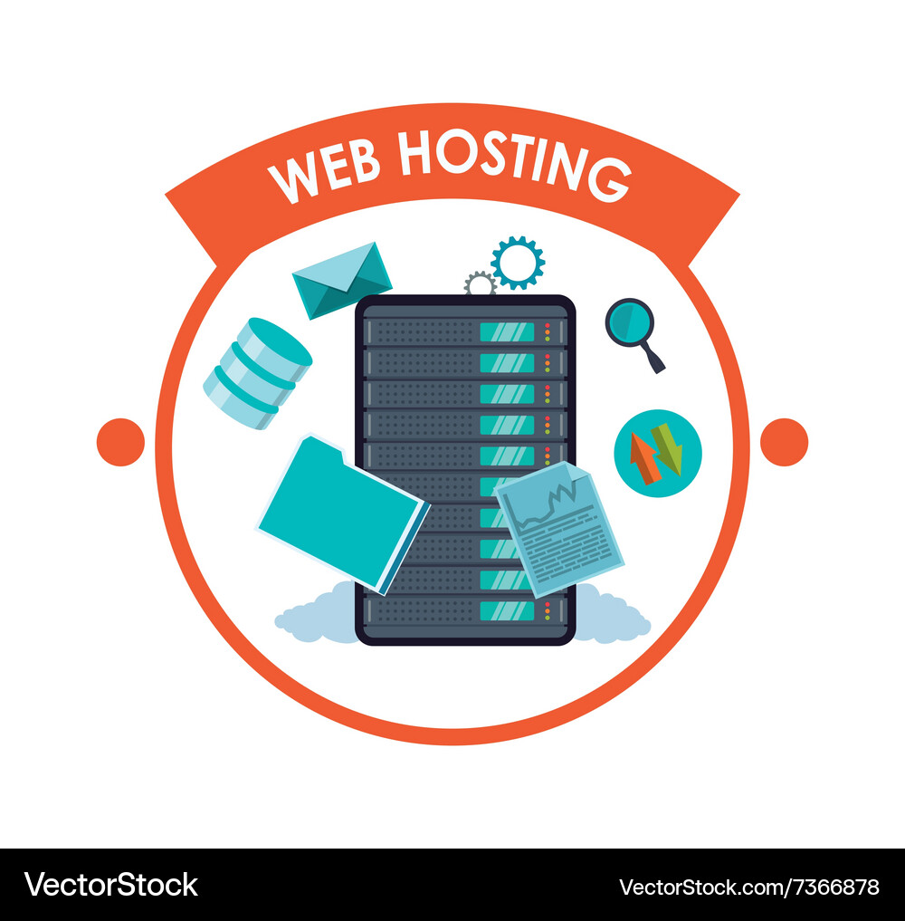 Web hosting and data security design Vector Image