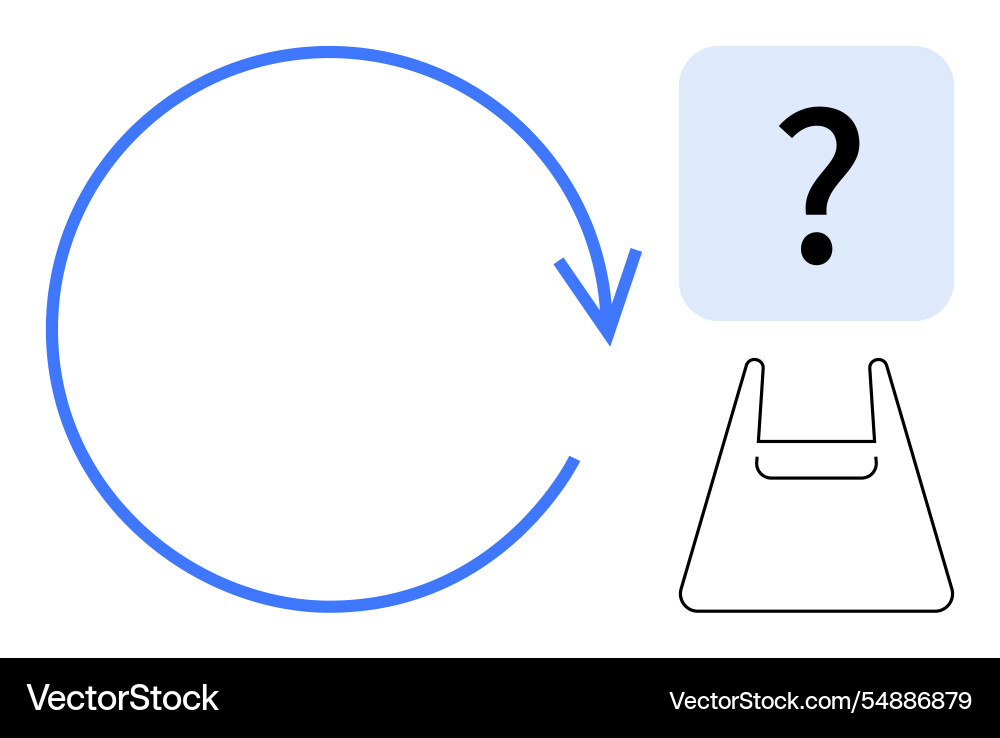 Circular arrow pointing to a question mark Circular arrow pointing to a question mark vector image
